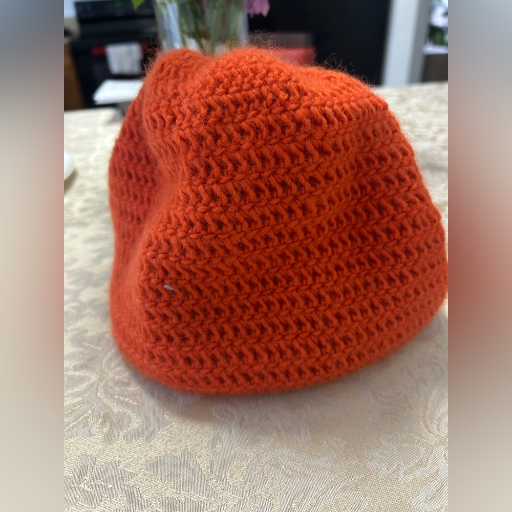 Woman hat crochet color Orange one size